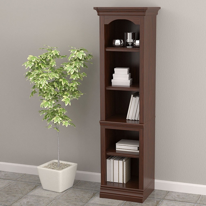 Narrow Multi Layer Wooden Bookcase