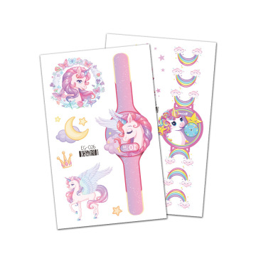 Glitter Unicorn Temporary Tattoo Stickers for Kids Girls - Waterproof Moon and Star Designs