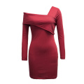 Frauen sexy One Schulter Bodycon Wrap Pullover Kleid