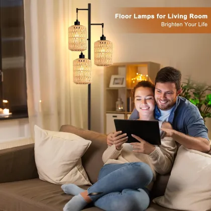 Industrial Black Farmhouse Standing Floor Lamp