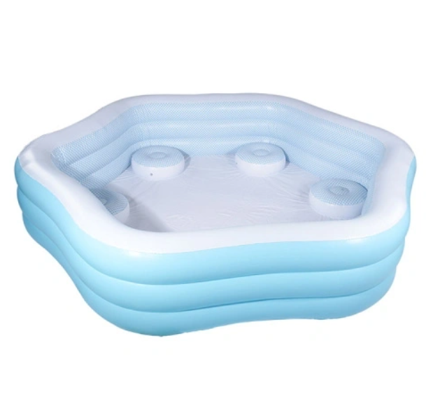 A good place to swim in summer, Three layers of hexagons inflatable swimming pool is on sale