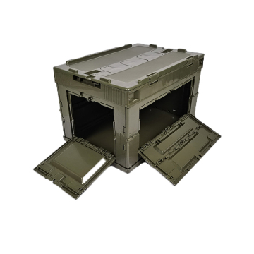 Stackable collapsible folding box with side opening