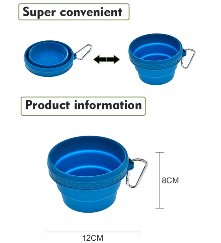 Custom Feeding Travel Food Silicone Collapsible Dog Bowl