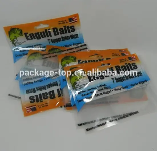 fish bait flat bag with long shelf-life/three side seal laminated foil bag with zip lock for fish food