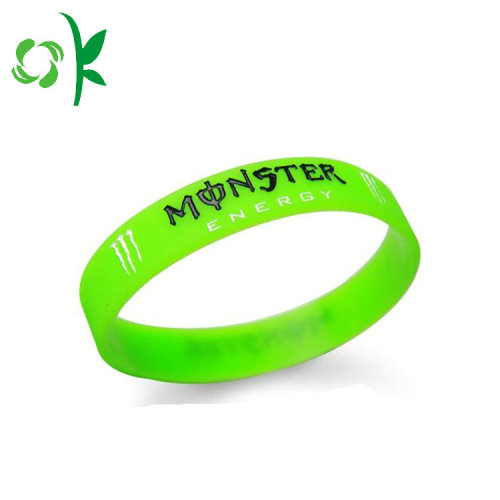 Verde brillante mejor silicona en blanco crear pulsera personalizada