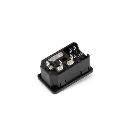 AC-01 Card Type Pin Shaped Socket with Light Switch Fuse