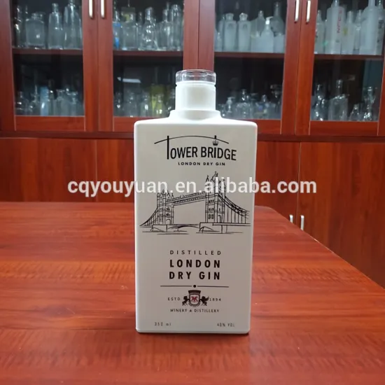 350ml rectangular white vodka bottle glass sprayed