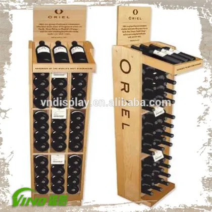 Drinks display, energy drinks display, wooden beverage rack