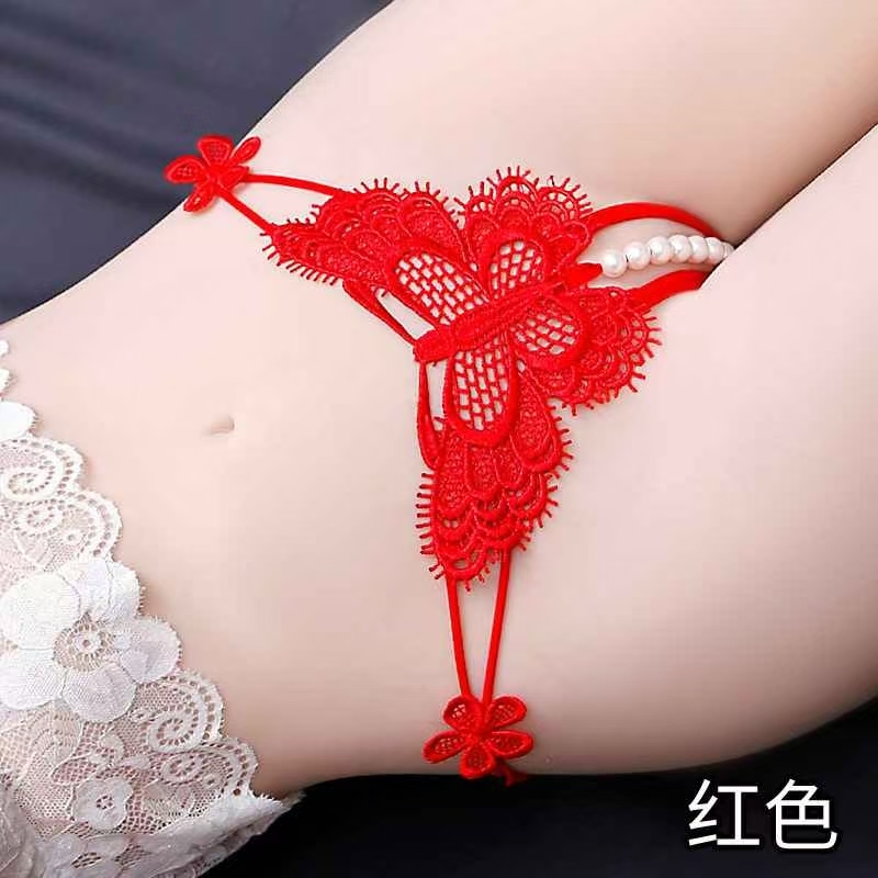 Erotic underwear series open pearl panties