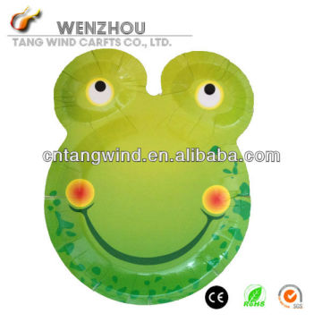 Frog Shaped Paper Printed Plate for Party Use