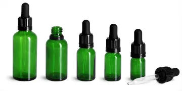 5 ml-50 ml Glass Green Euro Dropper Bottles