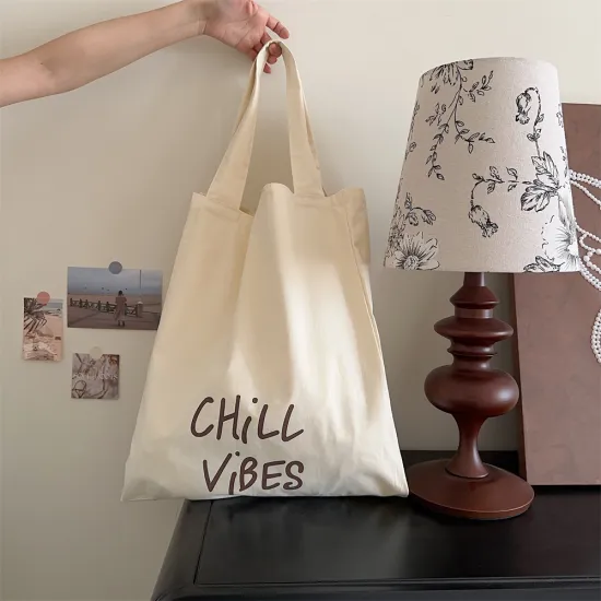 Custom Printed Blank Logo Reusable Canvas Shoulder Bag