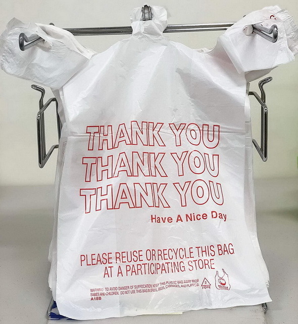 Printed Plastic Thank You Packaging Carrier T Shirt Shopping Bag