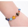 Cosmic Galaxy Solar System Eight Planets Bracelets Guardian Stars Natural Stone Beads 7 chakra Handmade Braided Rope Men Women