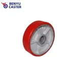 TPU Red Fork Lift Wheels Double Bearing