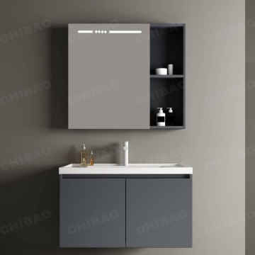 Stainless Steel Vanity Bathroom Combo Mirror Cabinet with Smart Light
