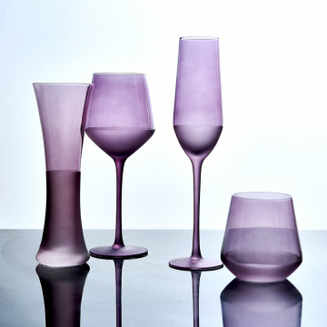 Custom Handmade Family Frosted Wine Glass Set