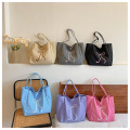 Multicolor Bow-Embellished Canvas Tote Bag