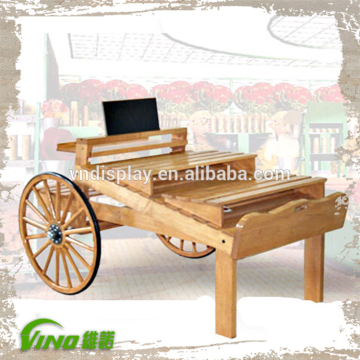 Fashional Wood Food Cart Service Shopping Cart