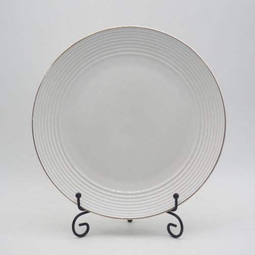Conjunto de jantar de porcelana de porcelana de luxo em relevamento branco, conjunto de jantar chinês de porcelana fina de porcelana