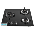 Black Toughened Glass 3 Burner Gas Hobtop Glass