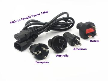 IEC320-C14〜IEC320-C13延長電源コード