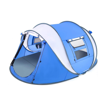 Blue and White Inflatable Stout Tent for 4 Persons