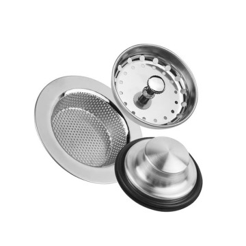 3-Pack Sink Drain Filter Sieve: Anti-Clogging, Stainless Steel Sink Stopper Strainer - Silver