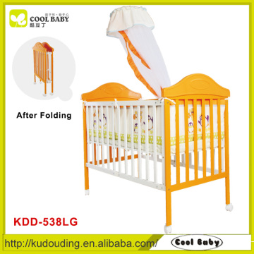 Metal Baby Crib with Mosquito Net, Stainless Steel Baby Furniture Baby Bed
