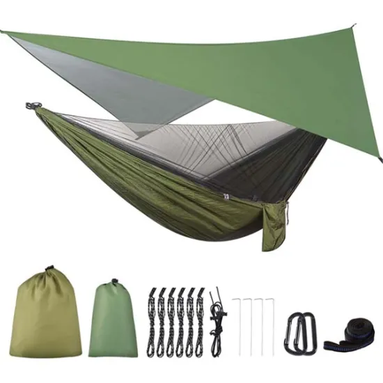 Portable One Person Hammock Tent - Outdoor Waterproof Tarp Awning Nylon Shelter