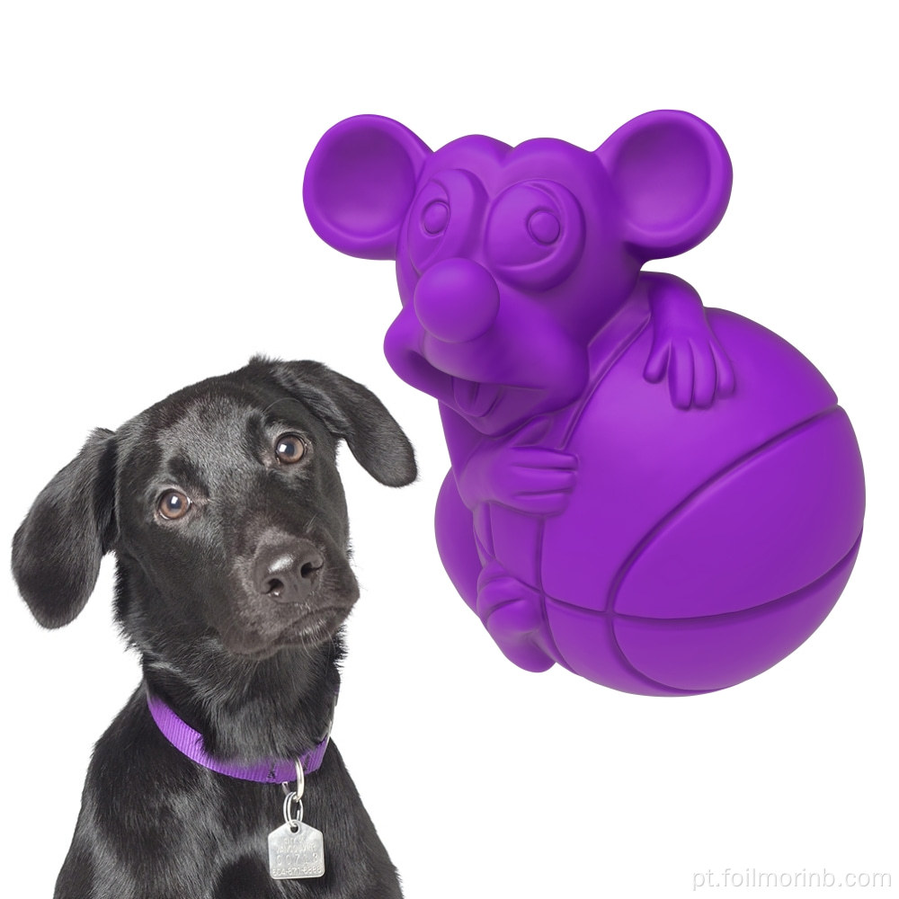 Brinquedos de cachorro interativos de borracha natural em forma de mouse