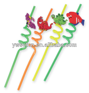 crazy straws with animal attachment PET straw
