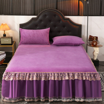 bed skirts set with Lace Bed Skirt Bedspread
