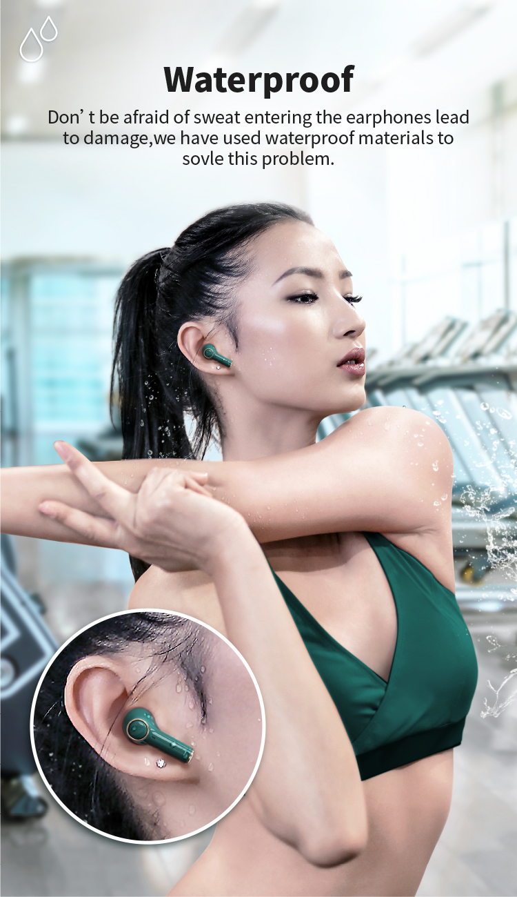 Bluetooth Earphones True Wireless Earbuds Waterproof Stereo Earphones In Ear Ultra Light Earbuds