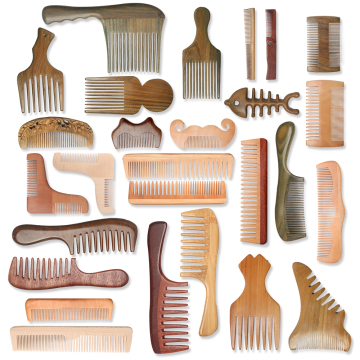 Wholesale Anti-Static Beard Pocket Combs: Customizable Bamboo Wide Tooth Combs with Sandalwood Finish