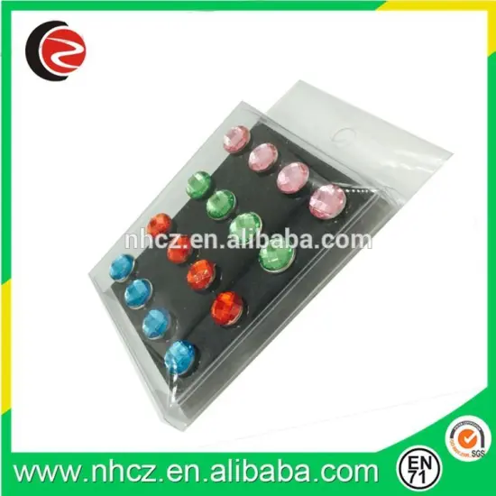 Mixed Color Acrylic Push Pin 16 pcs Set