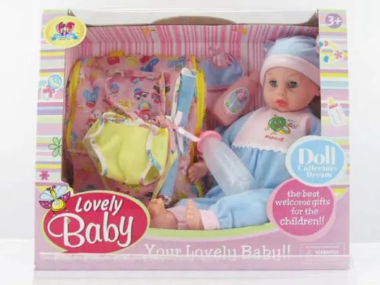 16" DOLL  WITH BACKPACK