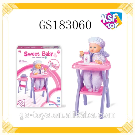 Platics Baby High Chair With Doll For Kids Baby Toys