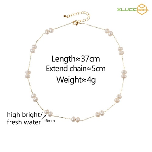 Elegant Natural freshwater pearl 18k Gold Plated necklace
