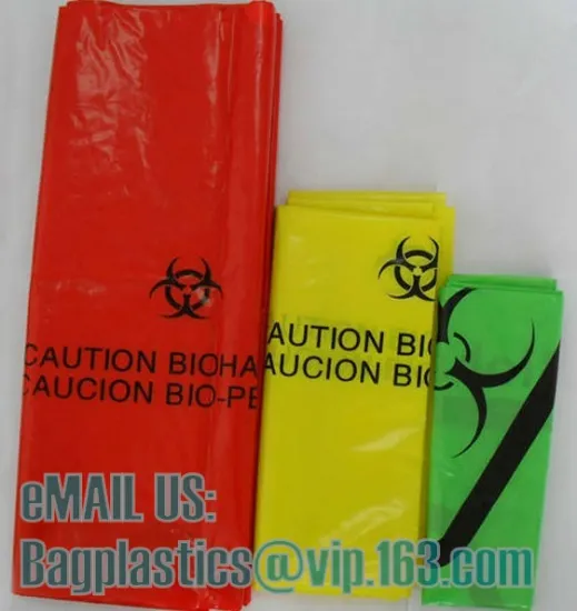 biodegradable biohazard bag, biohazard clinical waste bag, Medical Trash Bin Liner Biohazard Waste Garbage Bags For Hospital
