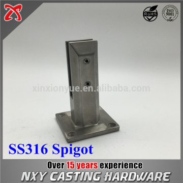 Satin SS316 Glass spigot for 8-14mm glass wall , no need open glass holes