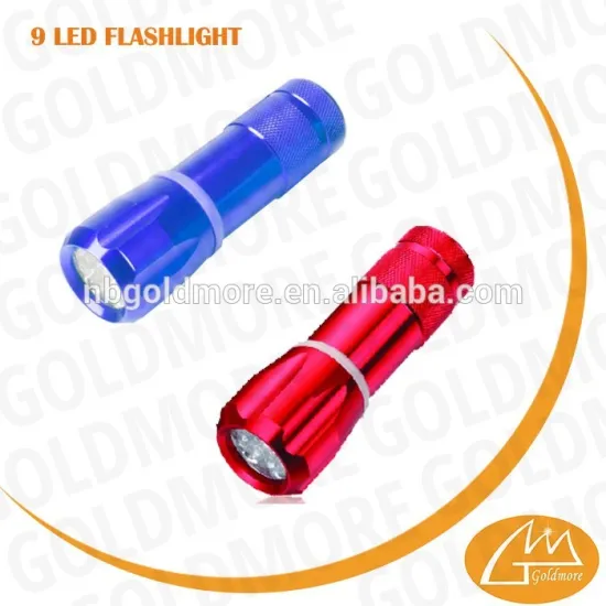 Goldmore2 AAA battery small pocket 9 led aluminum flashlight portable light,9 led Luminous ring torch