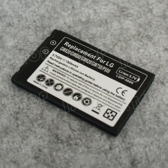 For LG GW820 /GW880 / GW620 / GM750 / GP750 / P500 / MS690 Battery 1500mAh IP-400N Battery