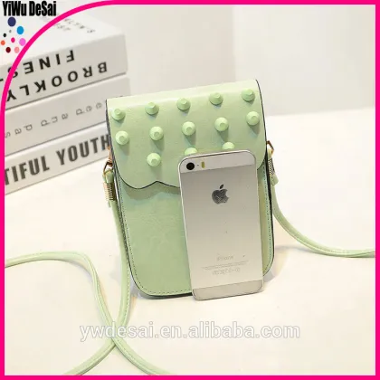 Fashion rivet inclined shoulder bag Mobile change purse small bag