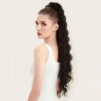 wholesale Rebecca top high quality long body wave drawstring elastics ties ponytail hair piece for women synthetic extensions