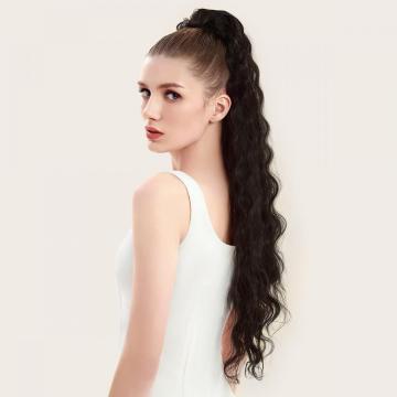wholesale Rebecca top high quality long body wave drawstring elastics ties ponytail hair piece for women synthetic extensions