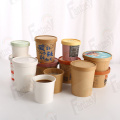 Disposable kraft paper soup bowl with paper lid