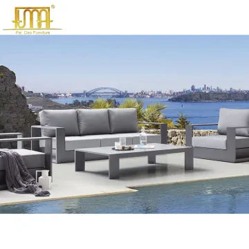 Modern Aluminum Garden Sofa Table - Patio Metal Coffee Table