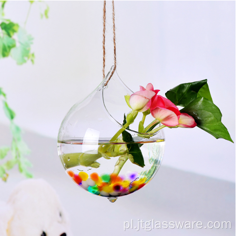 Wiszące szklane terrarium wazon ze szkła kulowego