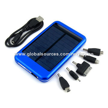 Solar Power Bank Charger, 3,000, 4,000, 6,000 and 8,000mAh Capacities with Dual-USB